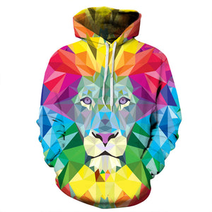 Watercolor Colorful Blocks Lion