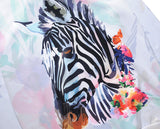 Watercolor Floral Zebra